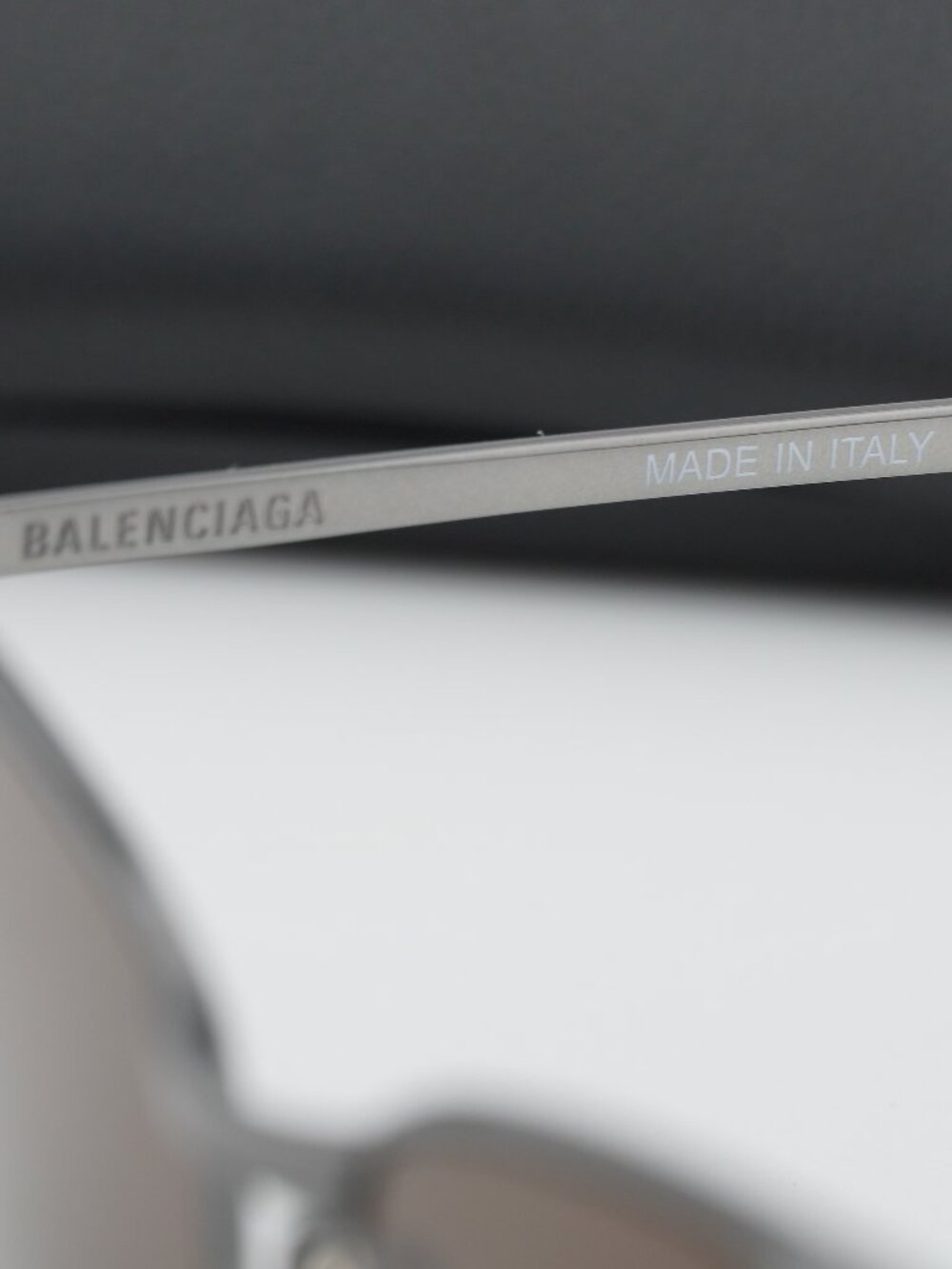 Balenciaga BB0277S 002 Unisex Rectangle Sunglasses - Ruthenium / Brown - Picture 4 of 10